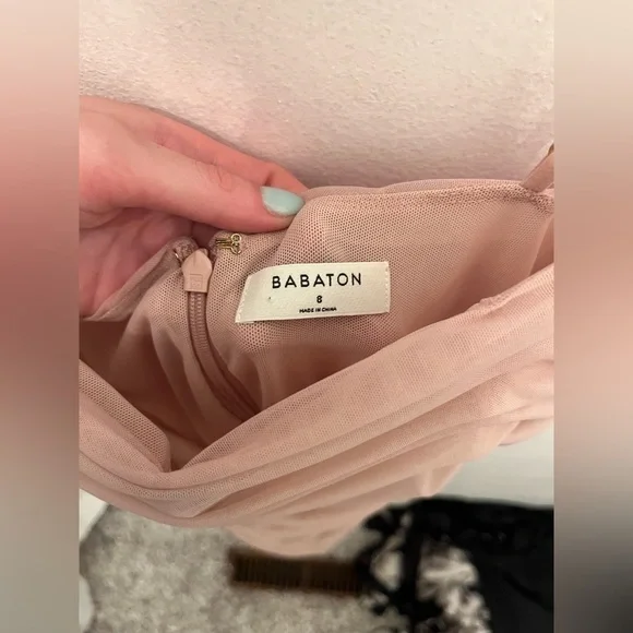 Babaton Luxor Dress Blush Pink Size 8 - Picture 3 of 4